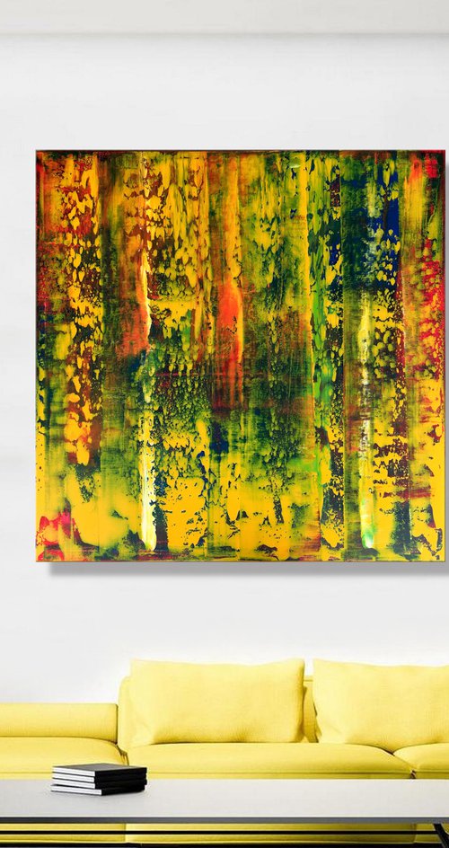 Shadows - XL LARGE,  ABSTRACT ART – EXPRESSIONS OF ENERGY AND LIGHT. READY TO HANG! by Julijana Ravbar