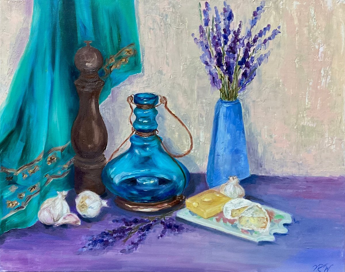 Impressionistic Still Life Oil Painting By Vera Klimova, 20 X 16", Old Lamp, Original Artwork