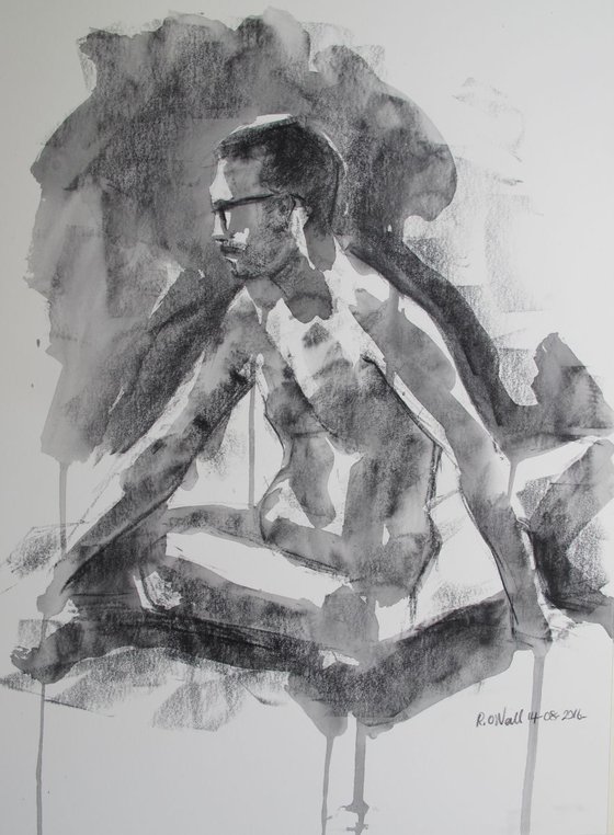 seated male nude