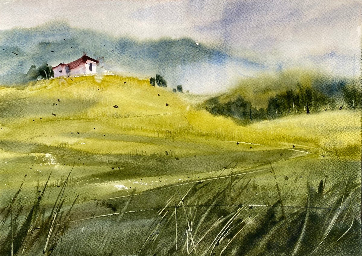 Dilijan landscape 1 - watercolor painting by Anna Boginskaia