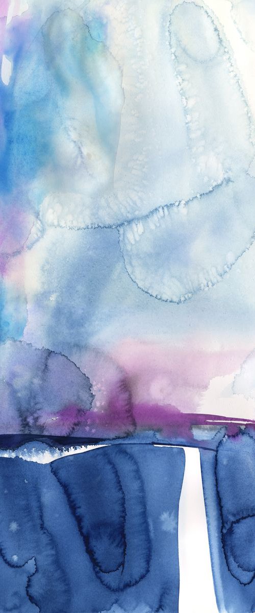 Finding Tranquility 11 - Abstract Zen Watercolor Painting by Kathy Morton Stanion