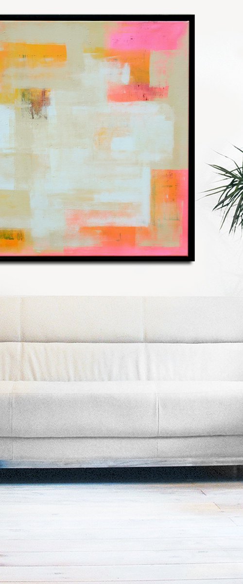 Untitled Yellow pink & sand by Ronald Hunter
