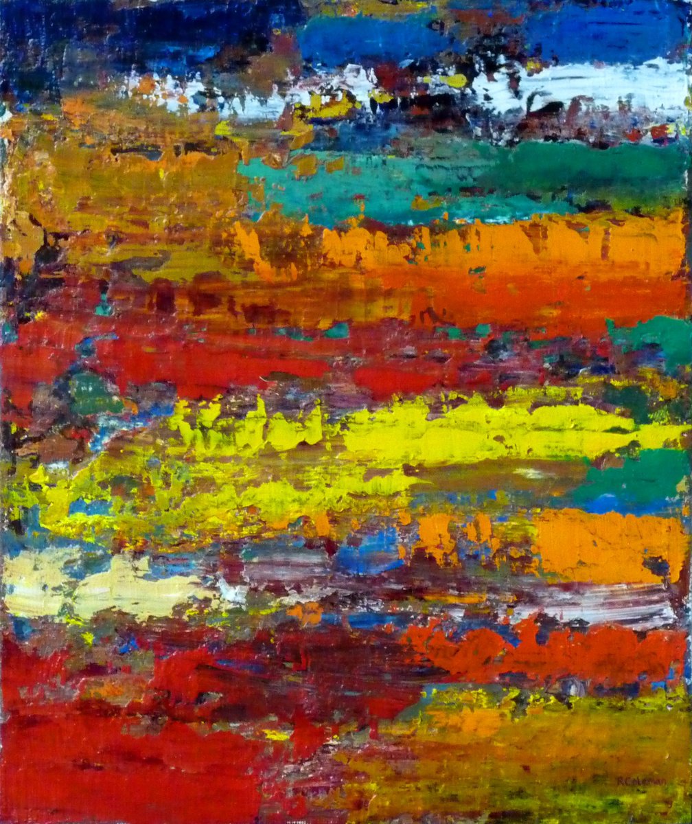 Abstract Oil Painting By Rebecca Coleman, 12 X 14", Sorcery#4, Original Artwork