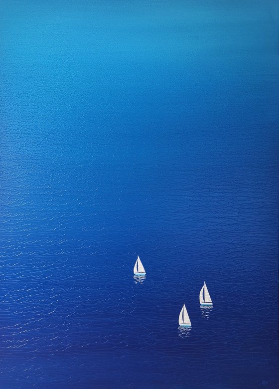 Blue ocean", n.24 - textured painting