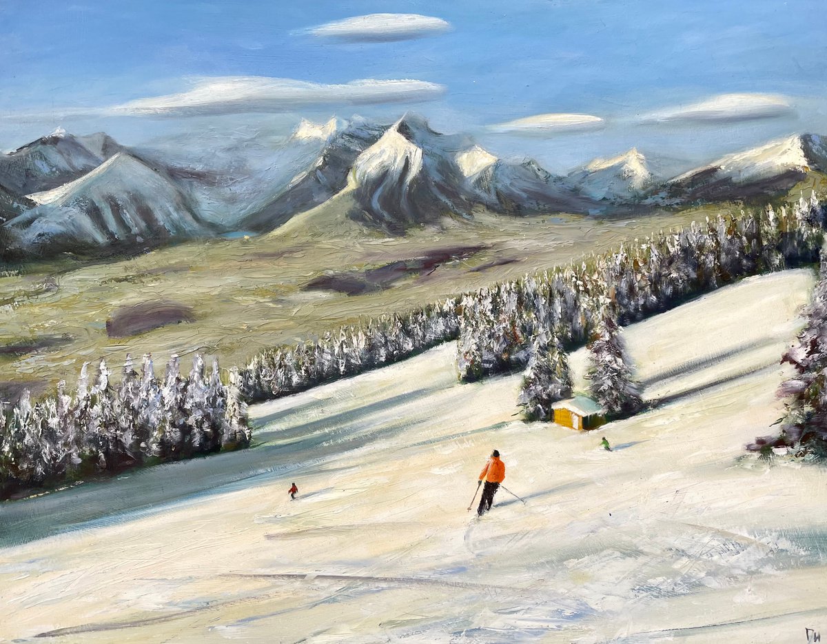 Skiing at lake Louise by Shelly Du