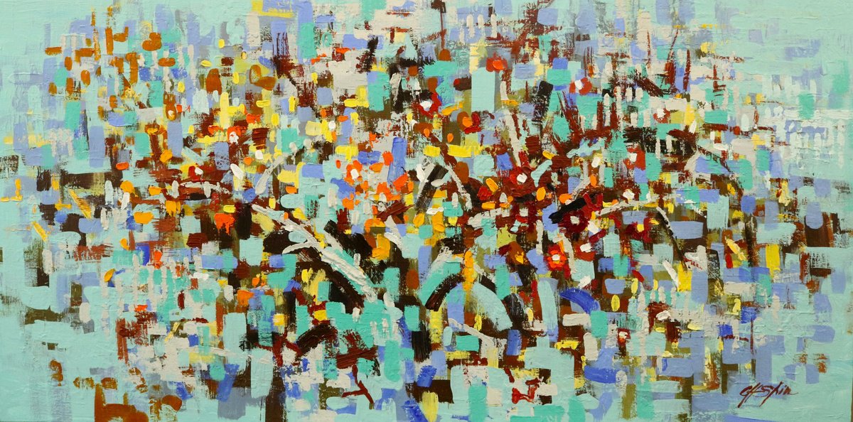  Blossom Season By Chin H Shin, 48 X 24, Artwork For Sale On Artfinder
