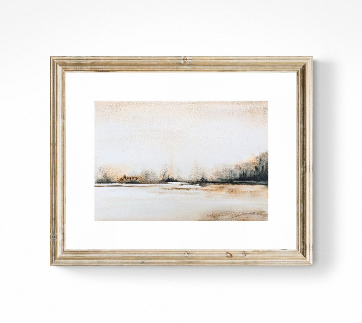 Impressionistic Landscape Watercolour By Yana Dulger, 12 X 8", Winter Landscape, Original Artwork