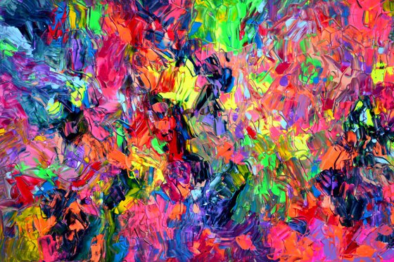 Dischromy 3 - 150x60x2 cm - Big Painting XXXL - Large Abstract, Supersized Painting - Ready to Hang, Hotel Wall Decor