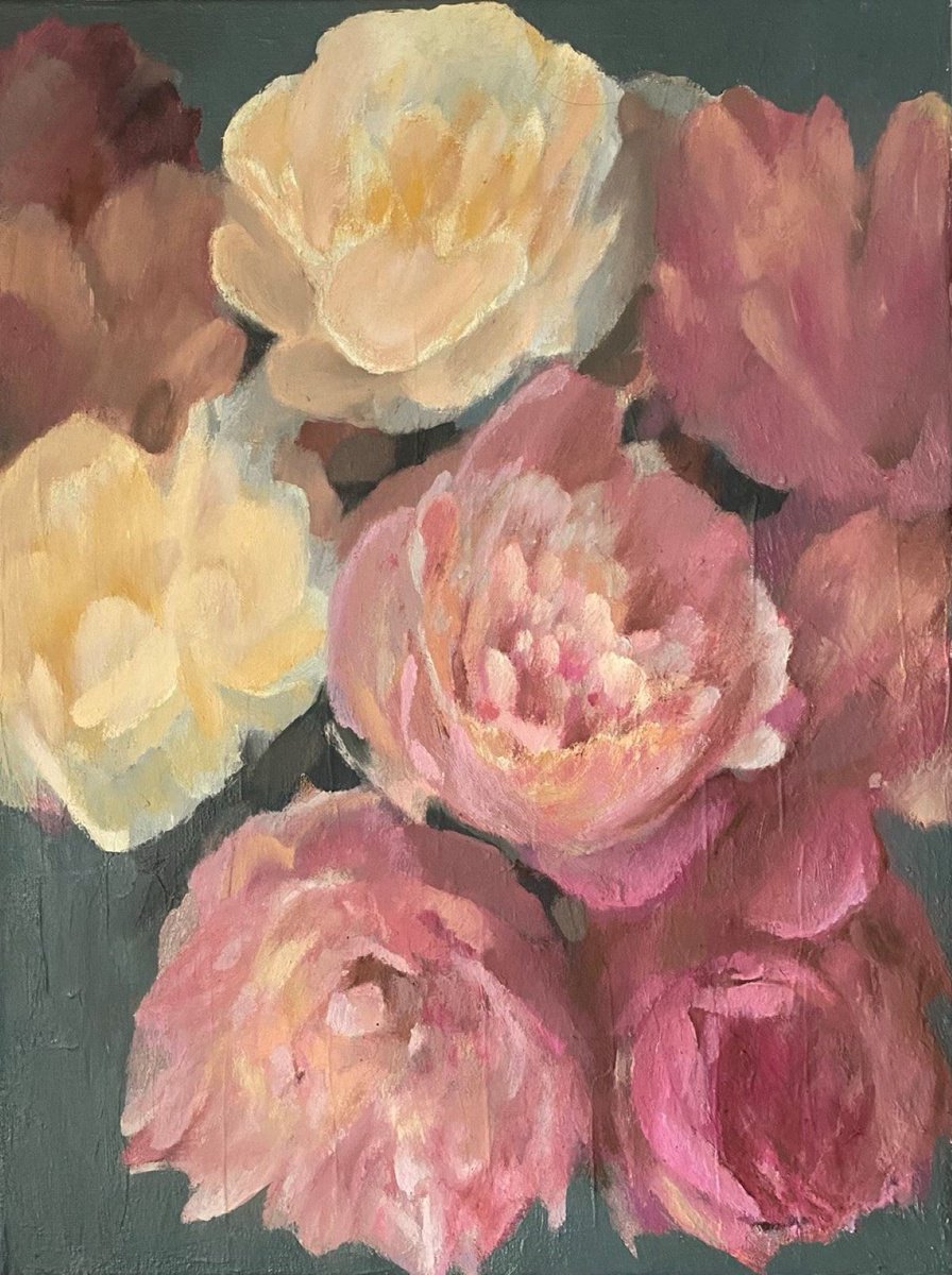 Impressionistic Botanical Oil Painting By Bohdan Vykhrenko, 12 X 16, Flowers, Original Artwork