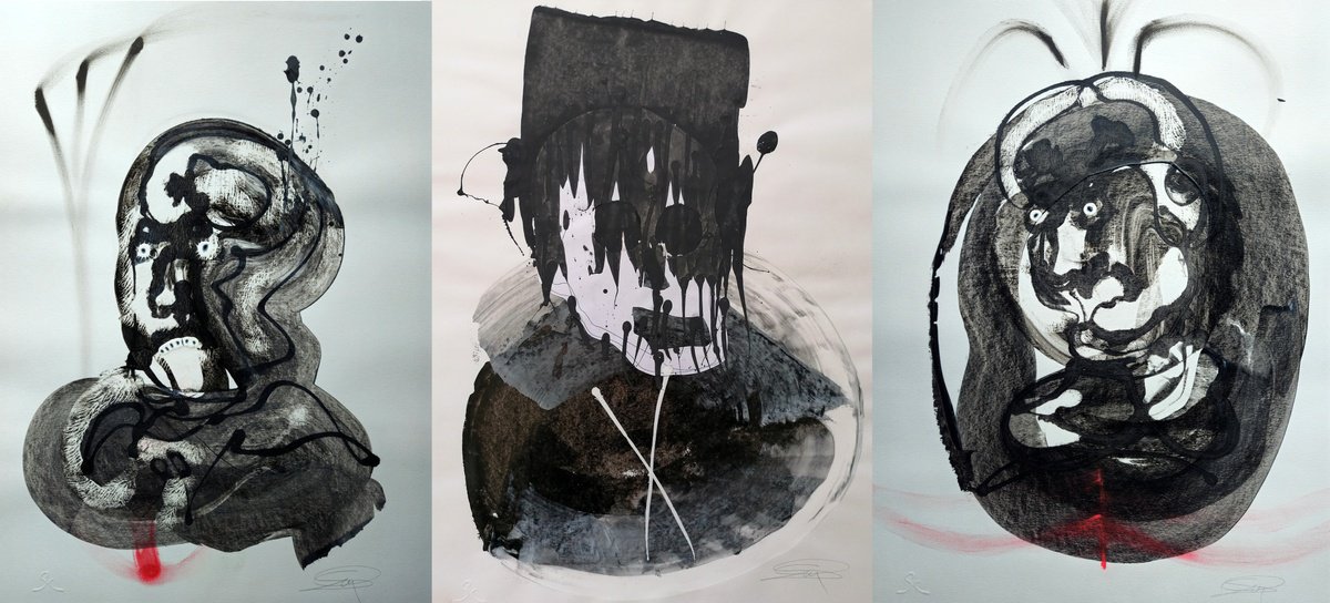 Surrealistic Acrylic Painting , C3A By Stefano Mazzolini, 50 X 17, Artwork For Sale On Artfinder