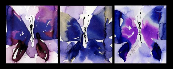 Butterfly Joy 2020 Collection 5 - 3 Paintings by Kathy Morton Stanion
