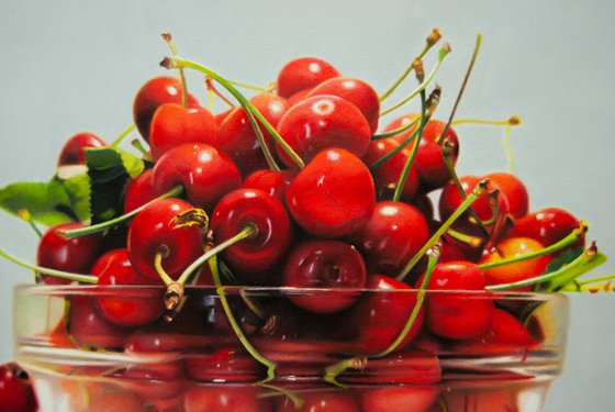 Still life with cherries