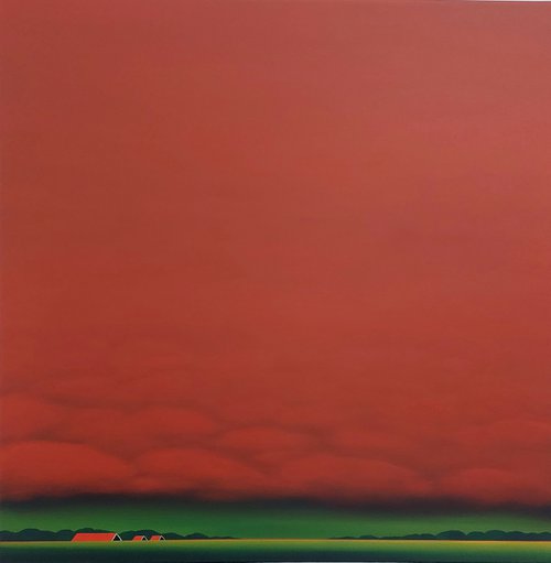 A curtain of red clouds by Nelly van Nieuwenhuijzen