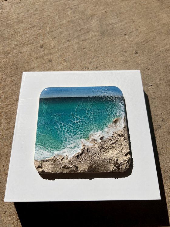 "Little wave" #18 - Miniature square painting