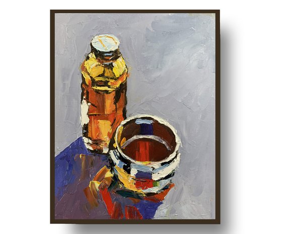Glass jar.