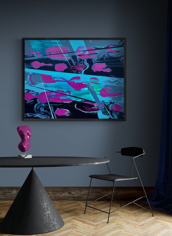 Abstract painting - "Pink abstract" - Abstraction - Bright abstract - Geometric abstract