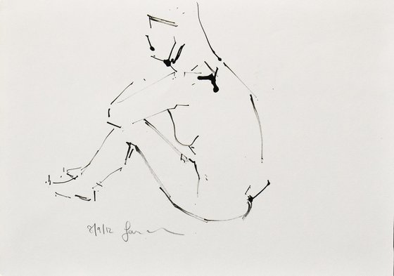 Study of a female Nude - Life Drawing No 629