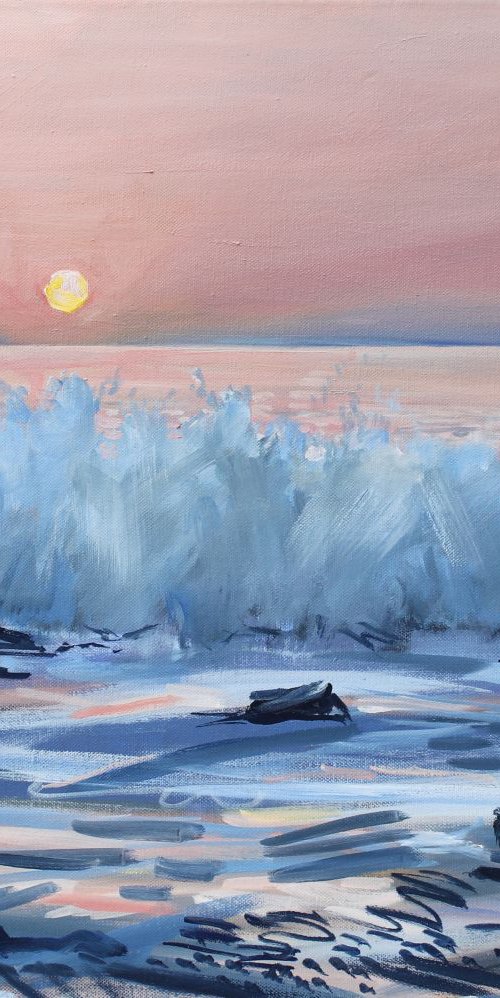Crashing Waves (pink and blue) by David Pott