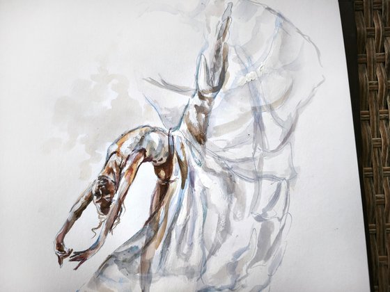 Ballerina watercolor drawing