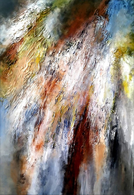 Rainbow 70x100cm Abstract Textured Painting
