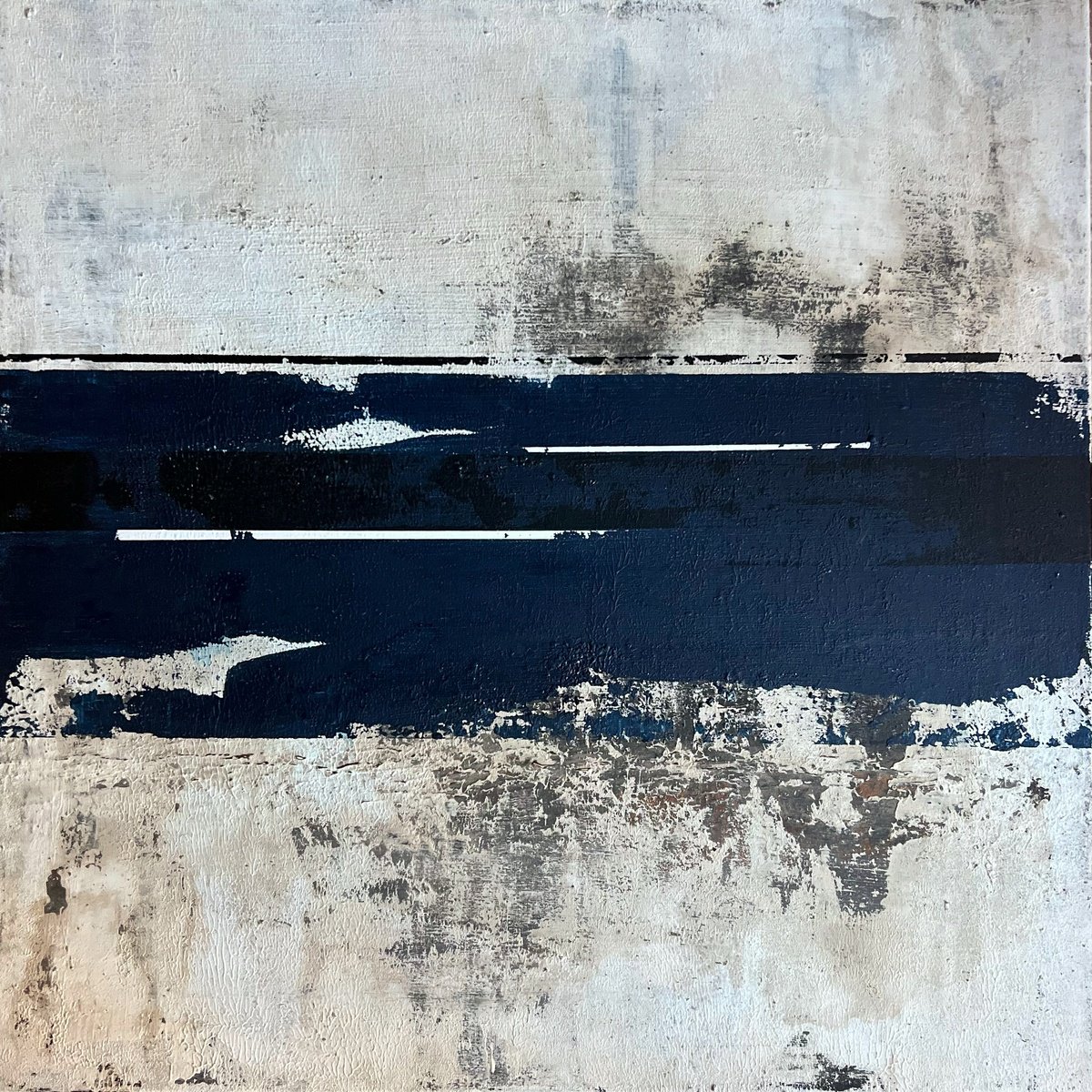 Abstract Painting By Sergio Aranda, 20 X 20", Blue Reverie, Original Artwork