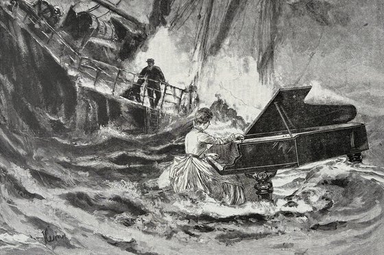 Storm piano on the ghost ship RMS Lucitania