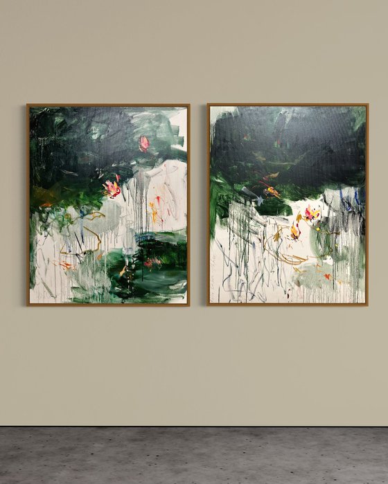 The old pond. Diptych