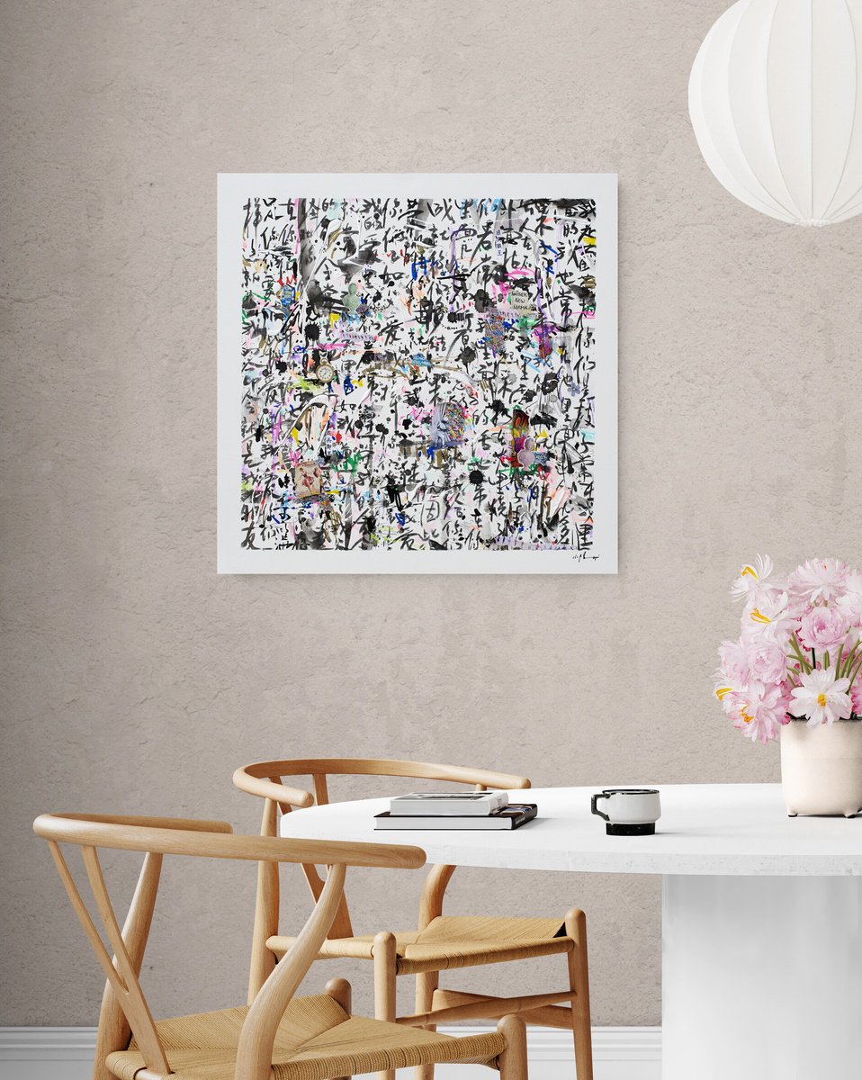 Abstract Painting By Xiaoyang Galas, 24 X 24", Praying For The World Iii, Original Artwork