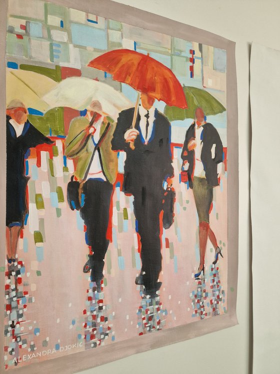 People with umbrella