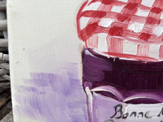 Jam in the small glass jar