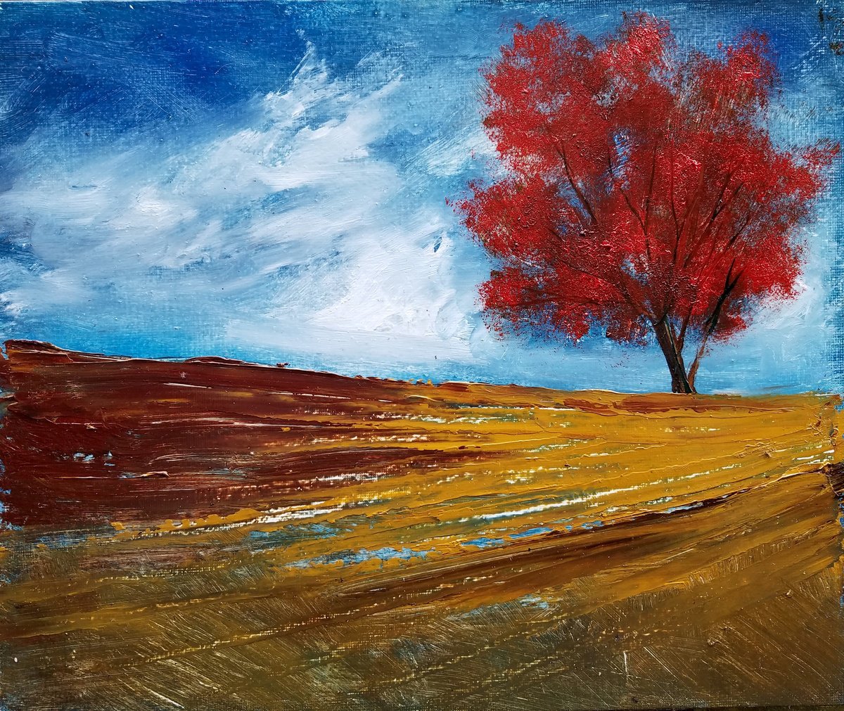 Impressionistic Landscape Oil Painting By Kevin Blake, 12 X 10", King Of Fields, Original Artwork