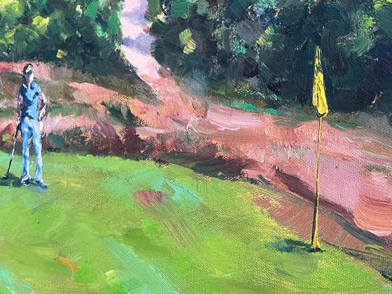 Golfers at Burley, New Forest (Plein Air)