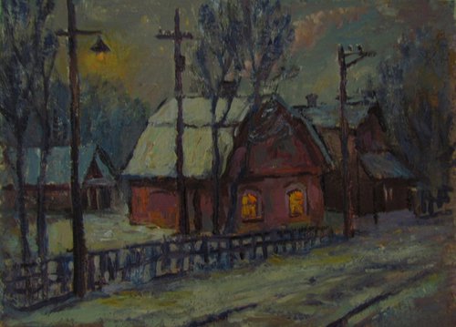 Winter evening by Viktoriia Pidvarchan