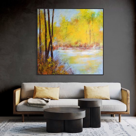 "Reflections of Tranquility: Autumn Waterscape"