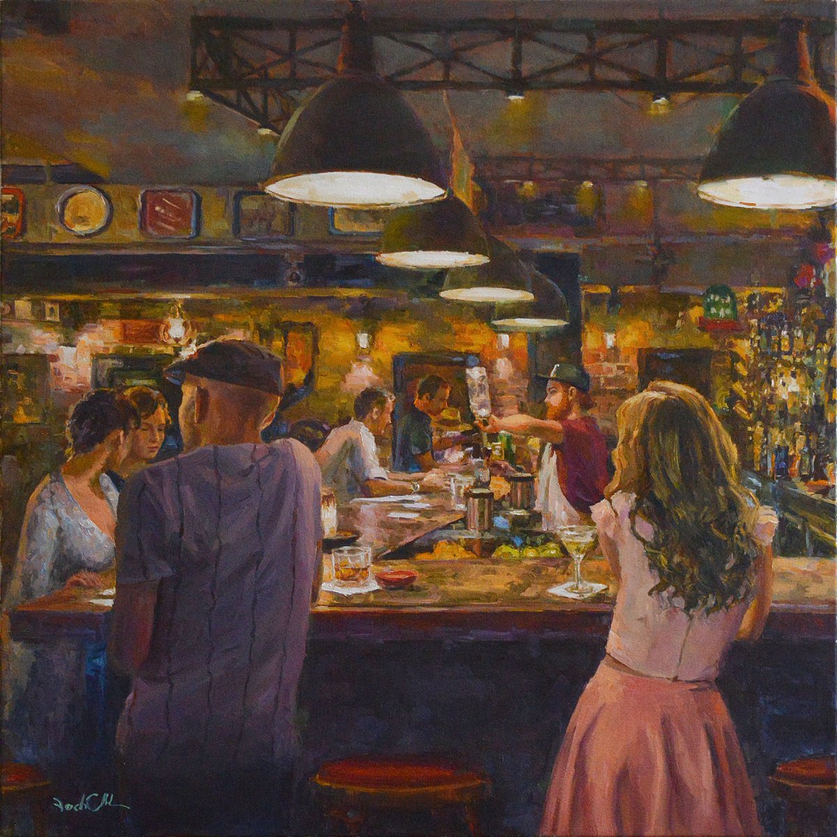 Impressionistic Portrait Oil Painting By Vachagan Manukyan, 24 X 24", Pub #19, Original Artwork