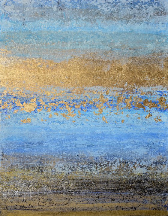 Abstract landscape Gold clouds
