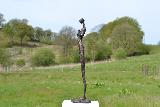 Girl and Rabbit Foundry Bronze