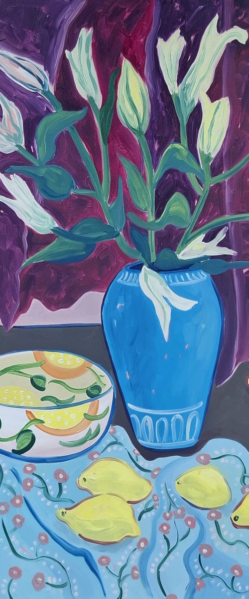 The Table with Lilies and Lemons by Kirsty Wain