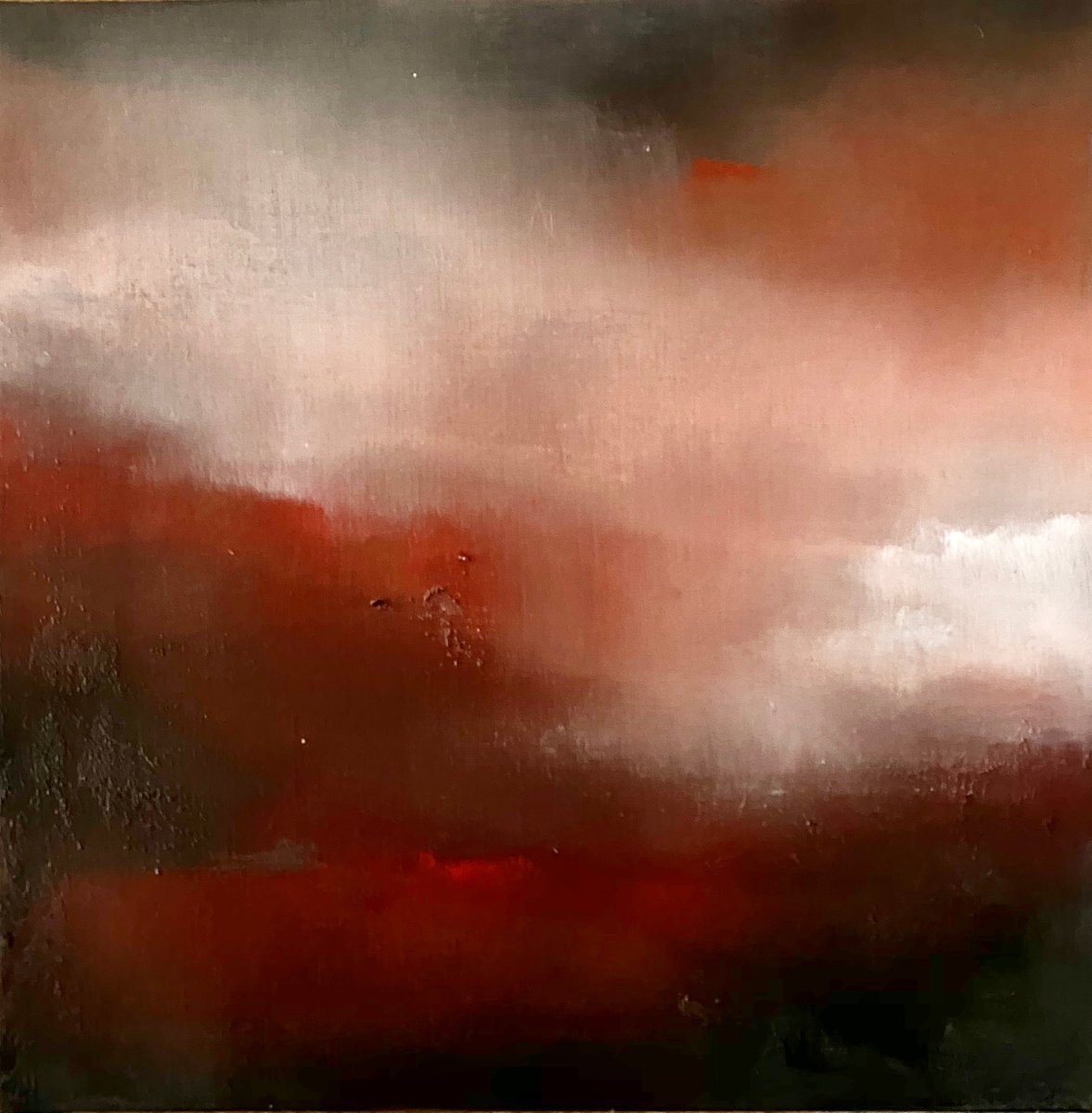 Enchanting 40x40 cm - gold particles original oil painting landscape gift modern urban ar... by Elena Troyanskaya