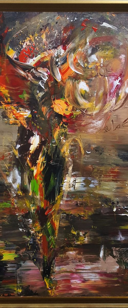 Abstract framed still life stunning colors combination about eternity and perenity by O KLOSKA by Kloska Ovidiu