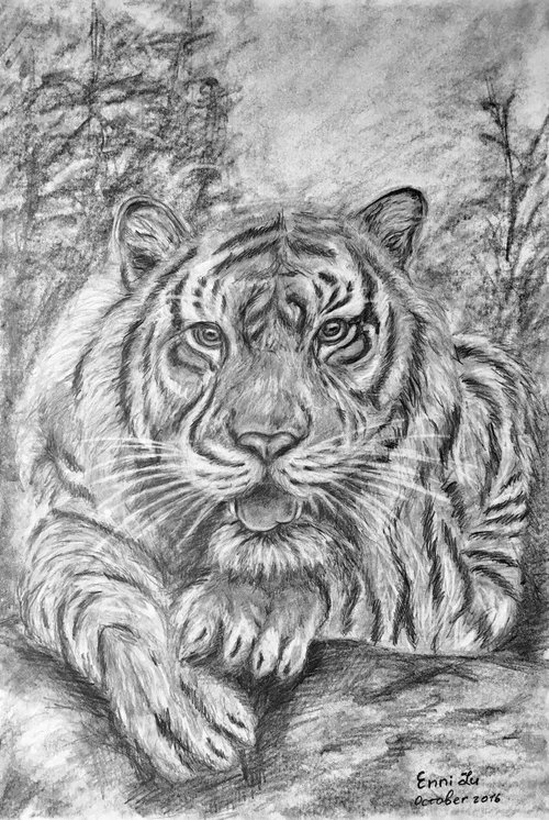 white tiger by Ksenia Lutsenko