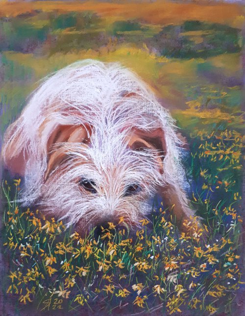 Spring has come again... / FROM THE ANIMAL PORTRAITS SERIES / ORIGINAL PAINTING by Salana Art Gallery