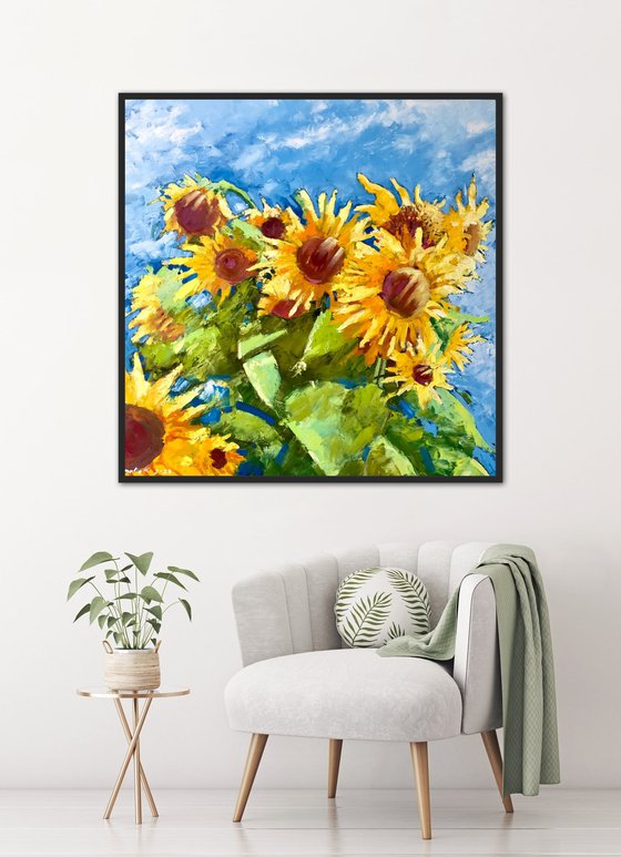 Abstract sunflowers 70-70cm