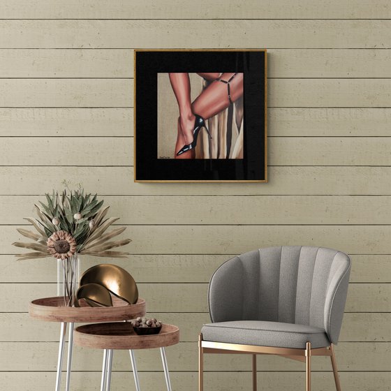 Harness - Woman Feet Erotic Kinky Painting