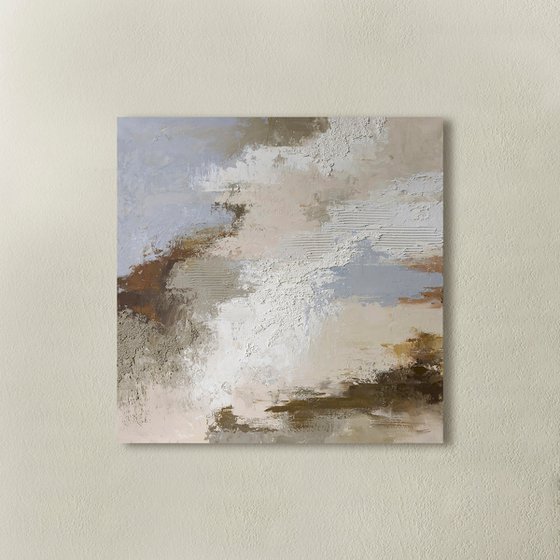 "Vella" Abstract blue gray textured art