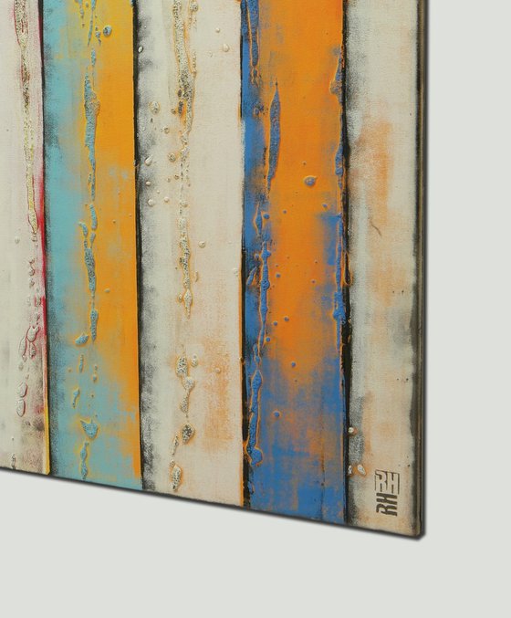 XL Painting - 70.8x35.4"- 180x90cm - Original Yellow Panels - Ronald Hunter - 31S