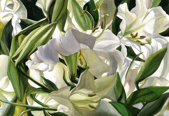 spring in white watercolor floral