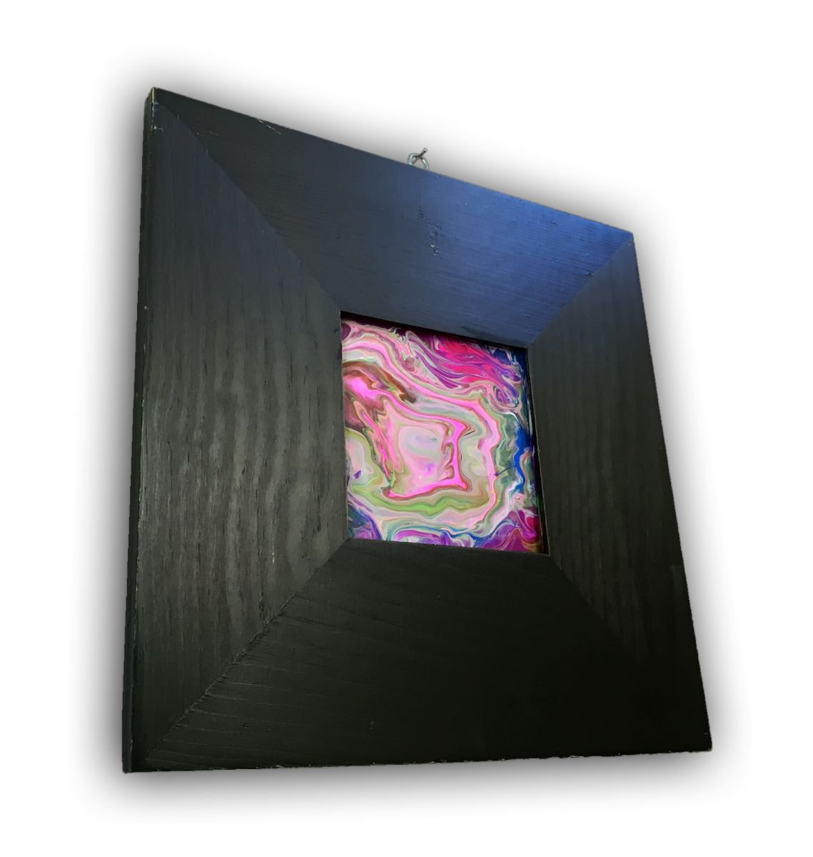 Electric Swirl - Original PMS Micro Painting on glass - 10 x 10 by Preston M. Smith (PMS)