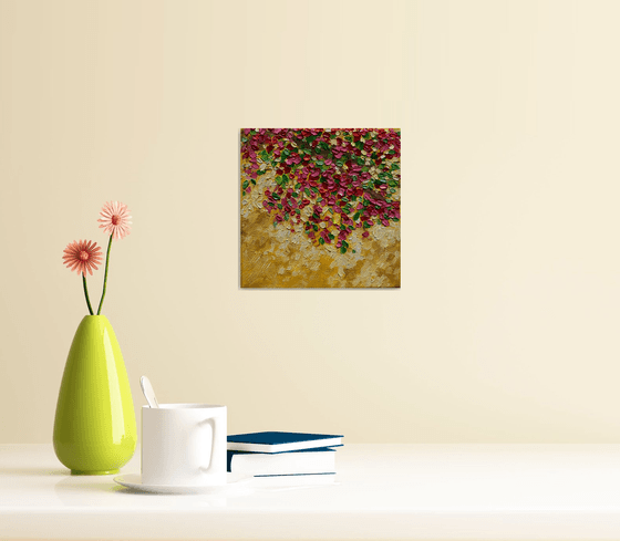 Bougainvillea on yellow wall