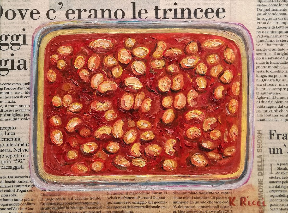 Bowl of Beans on Newspaper by Katia Ricci